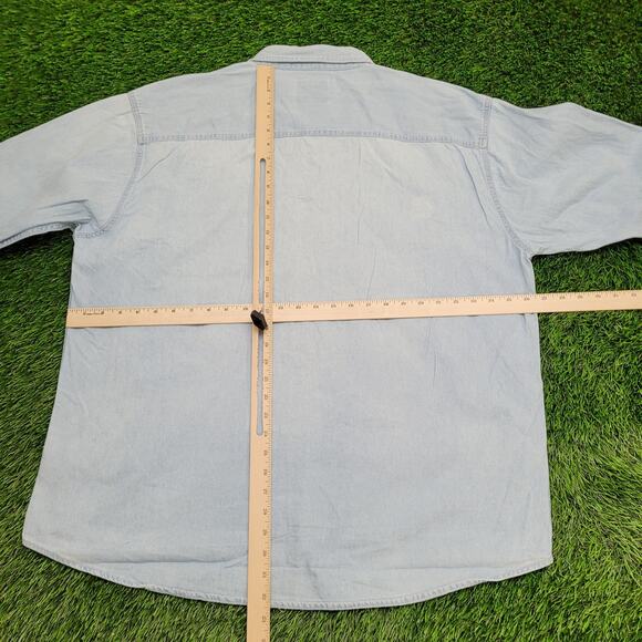 Jeff-Gordon Dupont Button Shirt XL 27x32 Baggy Chambray Denim - Picture 6 of 16